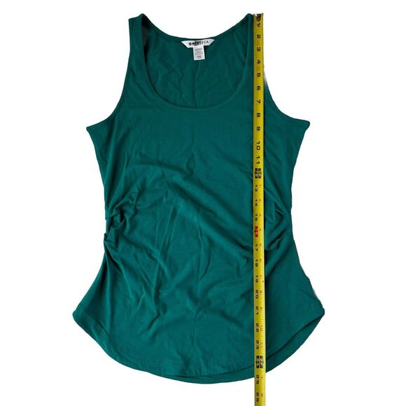 Athleta Tank Top Womens Green Scoop Neck Ruched Sides XXS NWOT - Picture 6 of 12